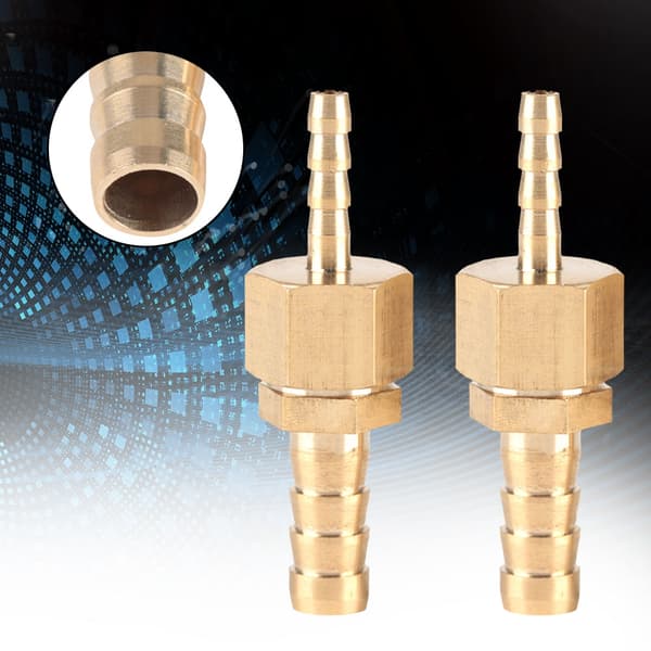 2 stk. 4-6 mm messingfittings slangestuds reduktionspropforbindelse
