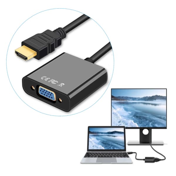 HD Multimedia Interface til VGA-konverter 1080P Rustfri Forgyldt Interfaceadapter til Bærbar Computer