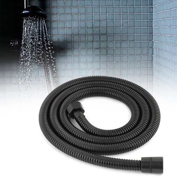 150 cm lang sort fleksibel bruseslange i rustfrit stål G1/2\"
