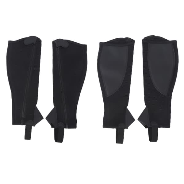 2-pack svarta mesh-halvchaps för barn – flexibla ridbenskydd, hästskydd