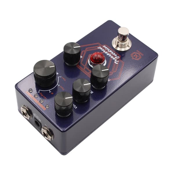 MOSKYAudio Overdrive Gitarr FX Pedal 4-lägesval & Vol/Bas/Diskant/Gain-rattar Kompakt Bärbar Digital Processor Elgitarr Transparent Drive