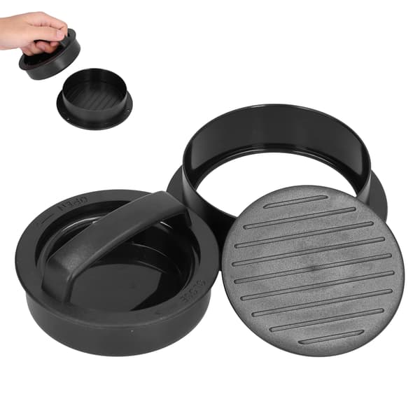 Hamburgerpress Non-Stick Rund Köttform BBQ Köksredskap Svart