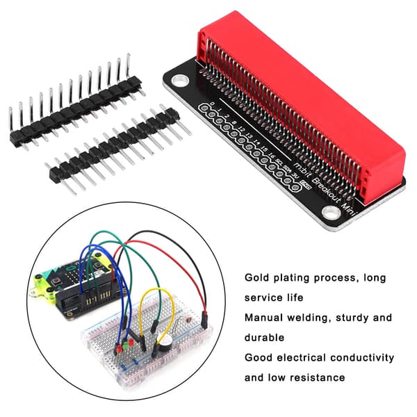 Förlängningskort Guldplätering MINI/Micro:bit Komponentdelar 2,54 mm stift (röd)