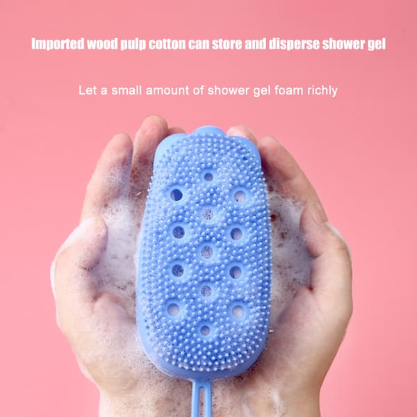 Silikonbubbelbadskrubb Exfolierande duschmassager Dubbelsidig kroppstvättborste