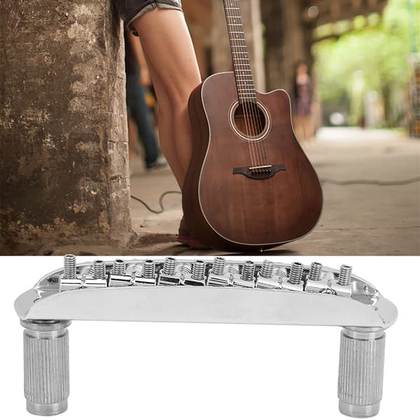 Gängad sadelgitarrbryggbyte för Mustang Jag J master Style gitarrer (silver)