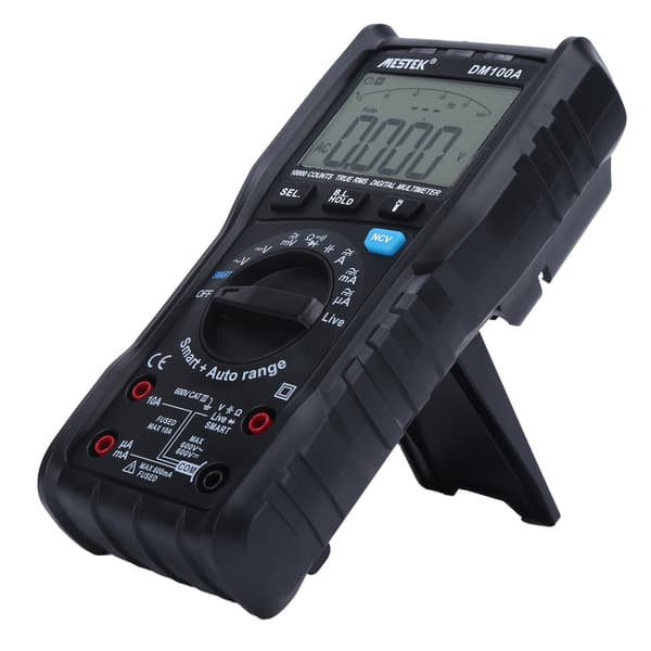 DM100A Digitalt Multimeter Ægte RMS Auto Range Voltmeter Amperemeter Ohm Tester 600V 10A