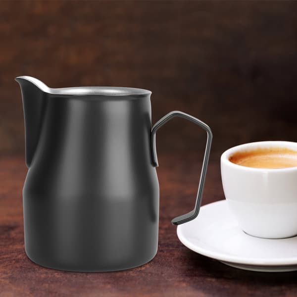 500 ml mælkeskummerkande i rustfrit stål til kaffebar (sort)