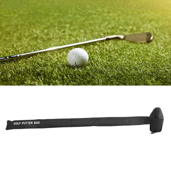 Kompakt Canvas Minigolf Puttertaske | Sammenfoldelig, Blød, Letvægtsbærer til Driving Range & Træning | Sort