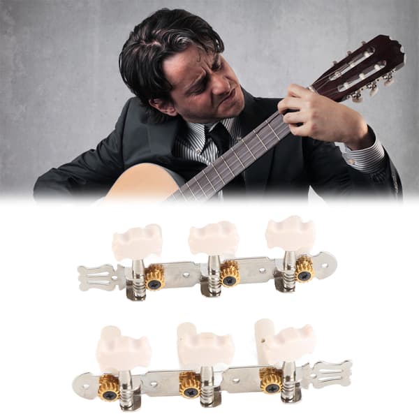 3+3 Vänster Höger Akryl Klassisk Gitarr Stämskruvar Silver