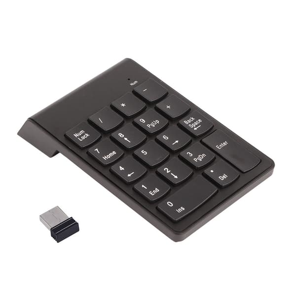 2.4G Trådløst Slankt Nummerpad 18-Tasters Mini USB Dongle Bærbart Numpad med Auto-Søvn