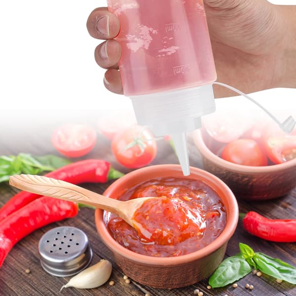 460 ml 10 stk. / sæt plastikkrydderidispenser til sauce, olie, fløde, eddike (hvid)