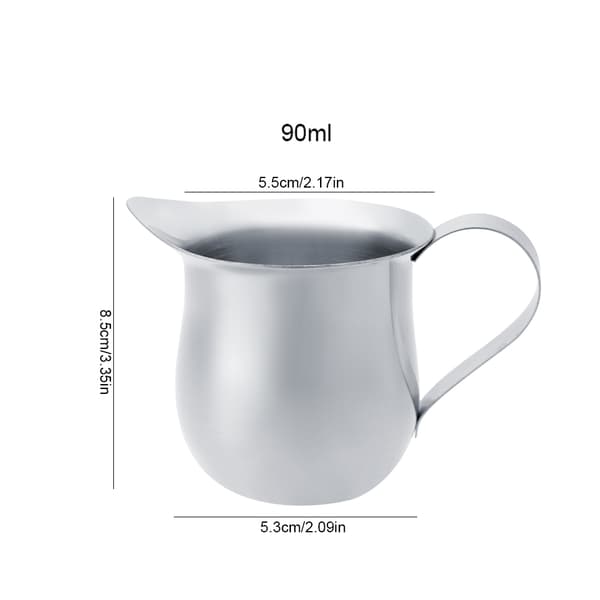 Mælkeskummerkande i rustfrit stål til kaffe, fløde, espresso (90 ml)