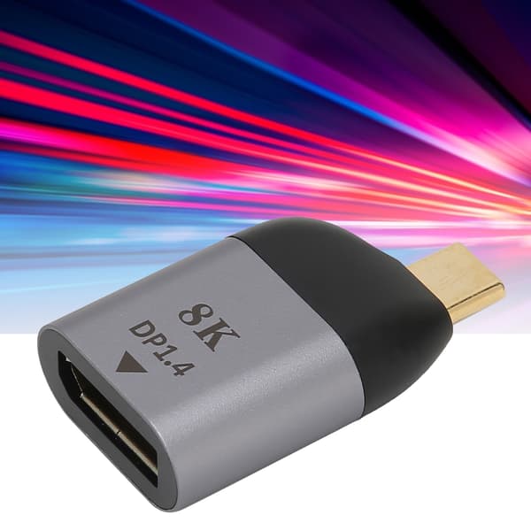 USB C til DisplayPort-adapter, kompakt metalkonnektor til Windows, Android og Mac OS X
