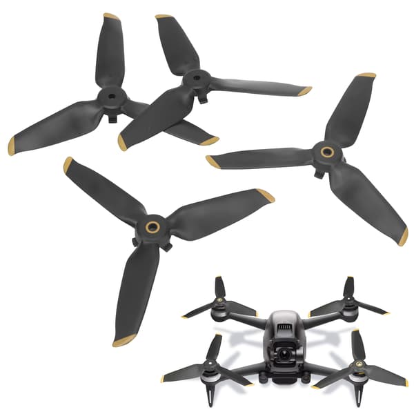 2-pack RC Drönarpropellersats, 3-bladig snabbkoppling reservpropellrar för FPV Combo, guldkant, max 150 tecken