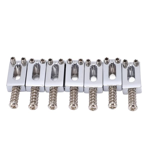 7-pack silvermetall elektrisk gitarr rullsträngsbro sadlar standardstorlek kompakt reservdel för gitarr