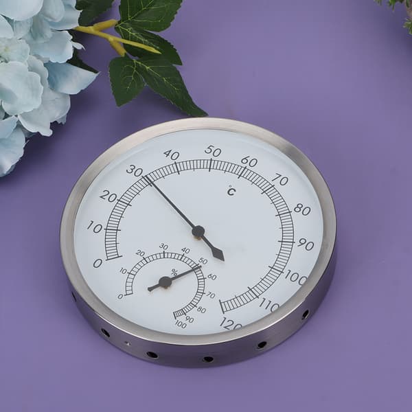 2-i-1 Rustfrit Stål Dampbad Sauna Rum Termometer Hygrometer Termo Hygrometer Indendørs