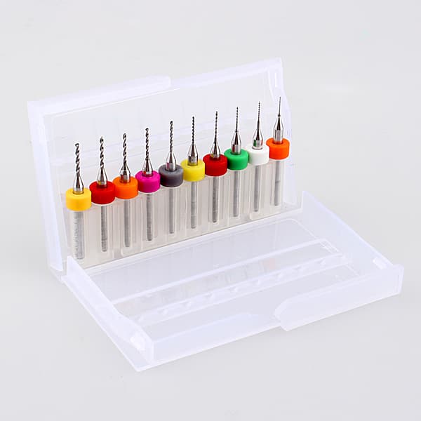 10 stk./sæt Micro Mini Twist Borebits Sæt PCB Printplade Wolframcarbid Gravering