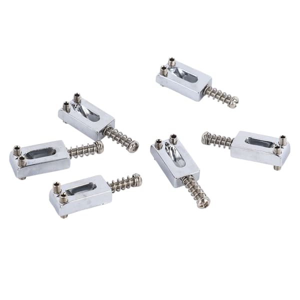 Vibratobryggsadel i silverzinklegering för elgitarr, 6-pack, standardrullreservdelar för Strat-stil