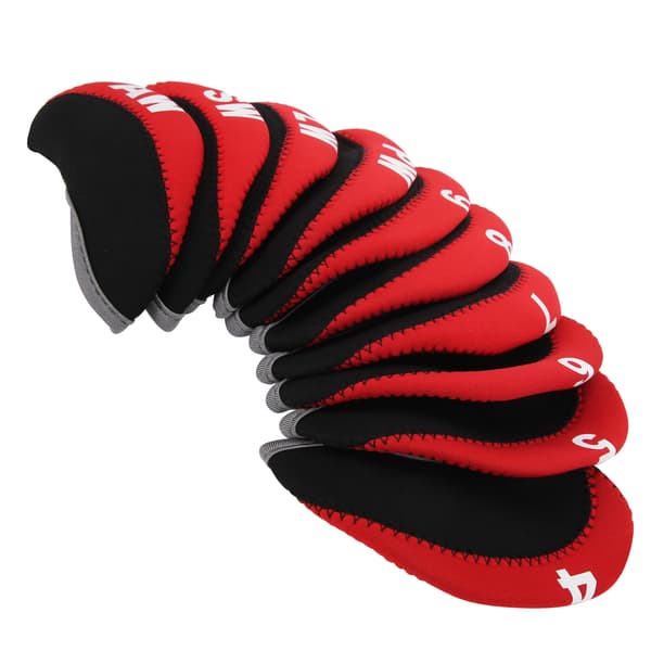 Röda golfklubbskydd i läder, 10-pack putterskydd för klubbor
