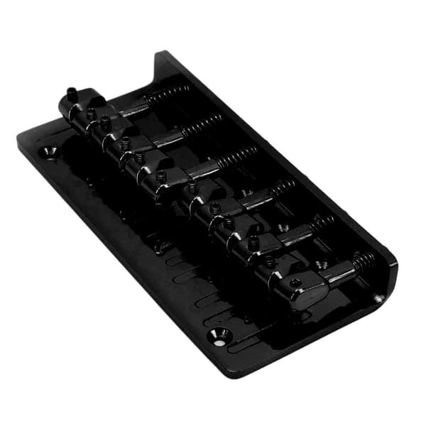 Sort zinklegering fast basguitarbro til 6-strenget elbas, reservedel til guitarøvelse, sort hardware