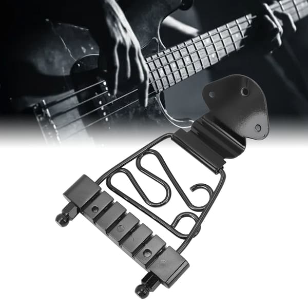 Svart justerbar 6-strängad gitarr trapetstallbrygga, reservdelar i metall för elgitarr