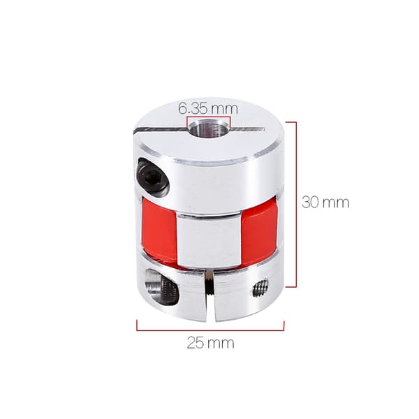 6,35 mm x 10 mm Fleksibel Blommeakselkobling CNC Steppermotor Encoder Kobling