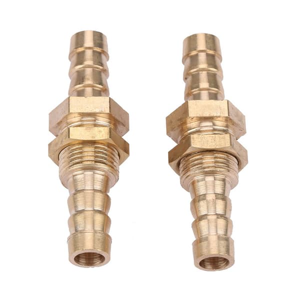 2 stk. slangestuds messing skotrørfitting koblingsadapter (6mm)