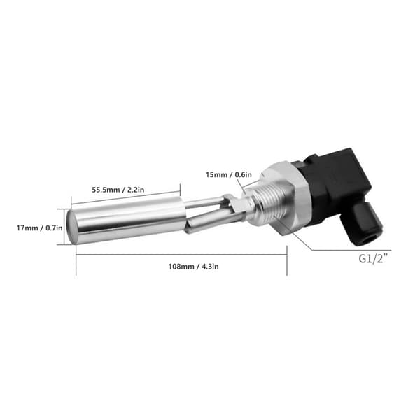 Andenæb flydekontakt 304 rustfrit stål vand væskeniveausensor controller G1/2\" DC0-220V