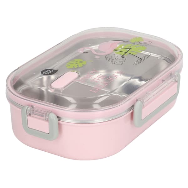 304 Rostfritt Stål Lunchlåda Fackfoder Termisk Isolering Bento Lunchlåda Illustrationsstil Läckagesäker Behållare för Studenter Barn Trans