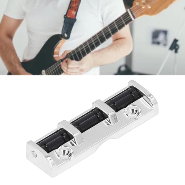 6-strängad metallgitarr rullmutter 43mm silver reservdel med 2 skruvar för elgitarr