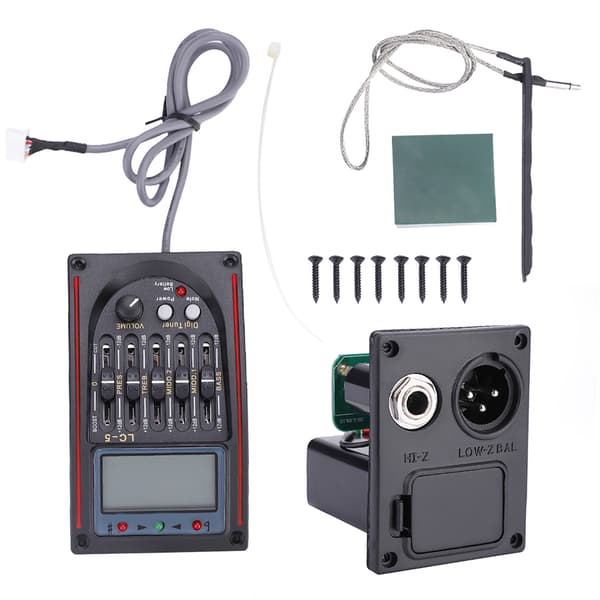 LCD 5-bands akustisk gitarr förförstärkare EQ LC-5 Equalizer Stämapparat Piezo Pickup