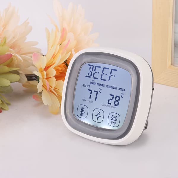 Pekskärm Kök Matlagning Digital Mat Kött Termometer Timer Verktyg med Sond