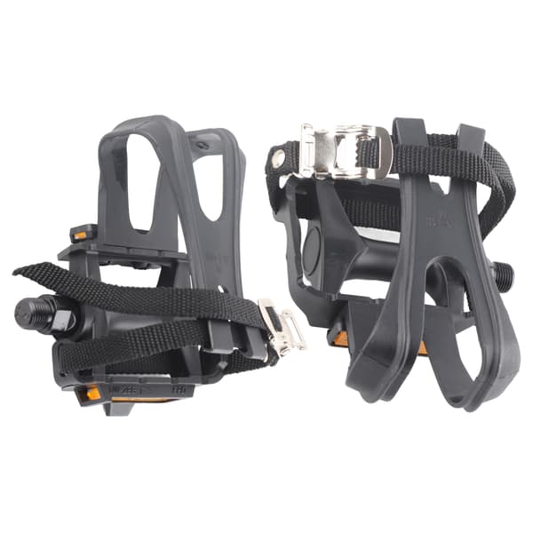 Nylon cykelpedaler med tåclips og stropper, 1 par, til fixed gear MTB cykeltilbehør