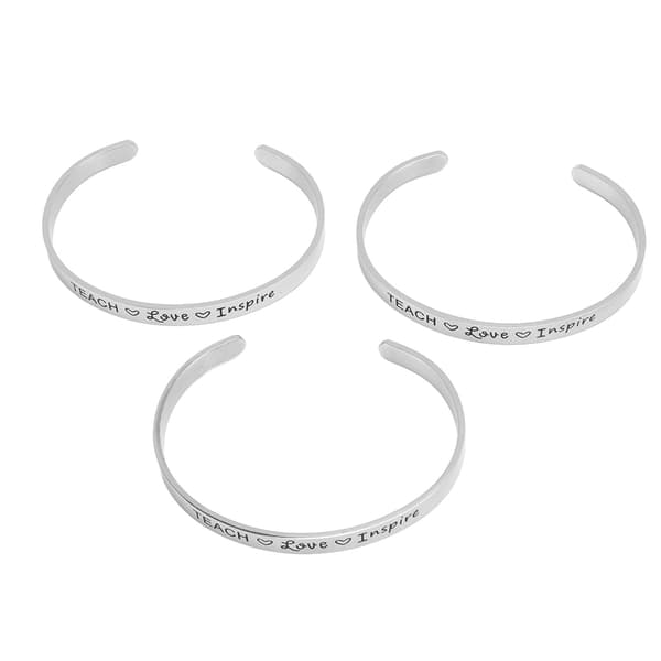 Justerbart manschettarmbandset 3 st graverbart rostfritt stålarmband silver för kvinnor män