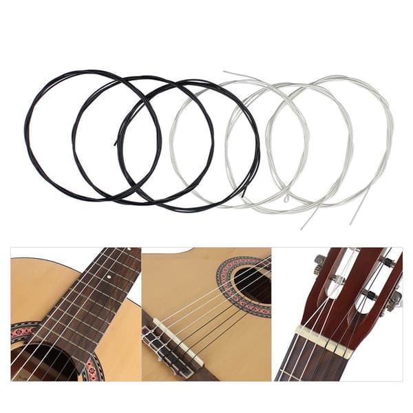6st/set (.028-.043) Klassisk Spansk Gitarr Nylonsträngar 2 Färger Standard Spänning