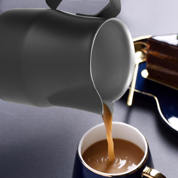 500 ml mælkeskummerkande i rustfrit stål til kaffebar (sort)
