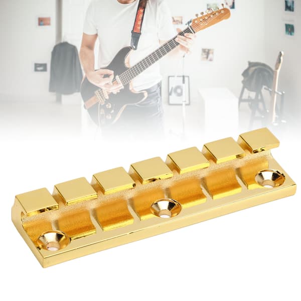 Guld 6-strängad gitarr fast stall enkel montering robust metall elgitarrstallbyte med 1 stall och 3 skruvar