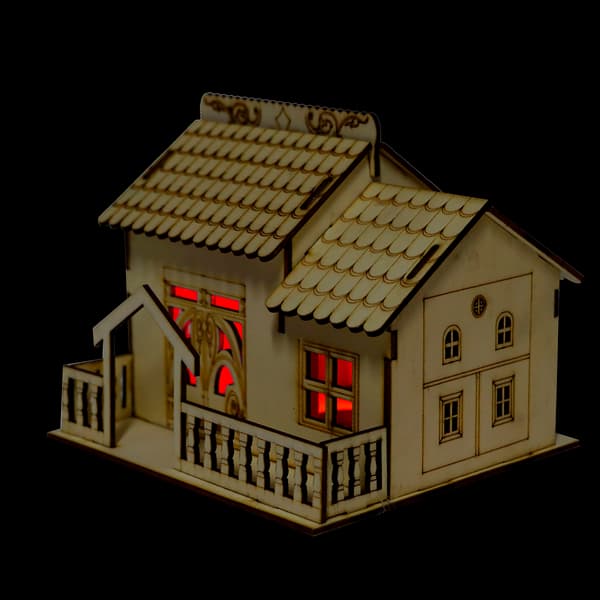 Miniatyrvilla Pengamynt Förvaringslåda Spargris Husmodell Heminredning (Triangulär grind)