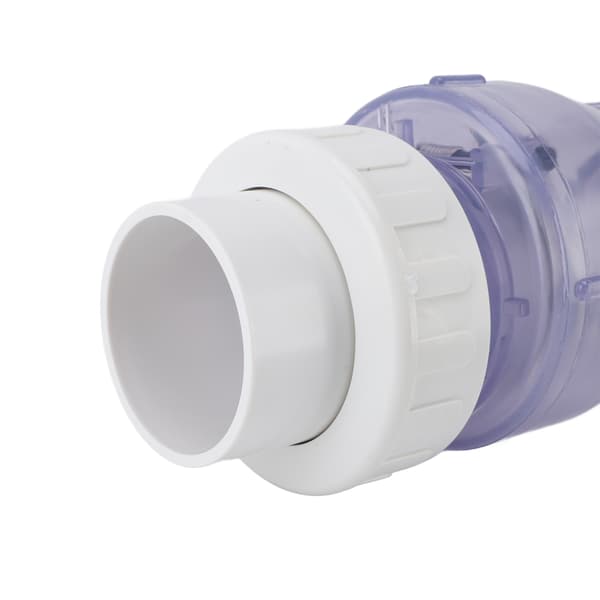 2\" Transparent Backventil för Poolpumpar, Ingen Backflödesreservdel, Robust Plast, 2-pack