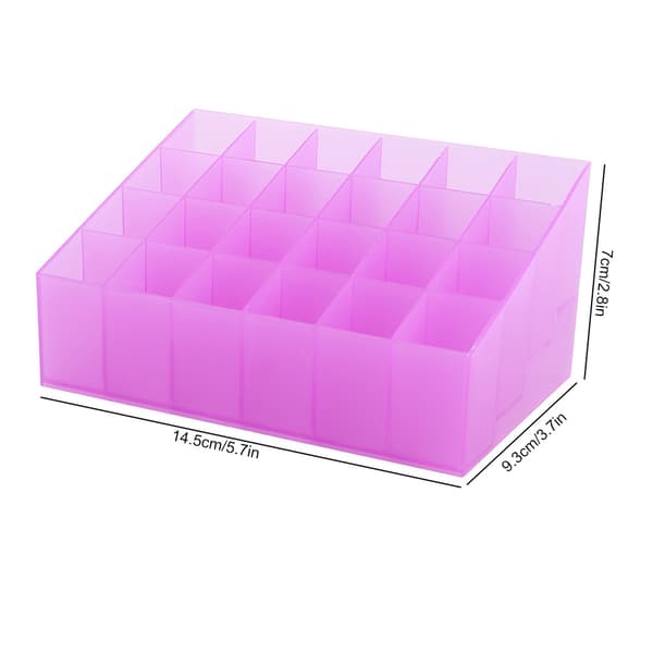 24 Gitre Læbestiftholder Display Stand Kosmetisk Organizer Makeup Opbevaringsboks (Lilla)