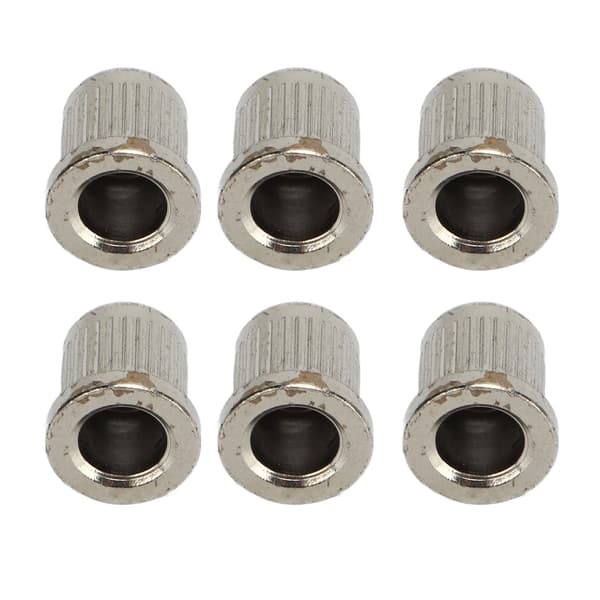6x Mässing Genomgående Gitarrsträngshylsor Recordative Edition Silver för Elgitarrer