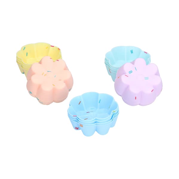 20 stk. Cupcake Bageform Silikone Muffinsforme Cupcakeforme Gelé buddingform 7 kronblad blomstersæt