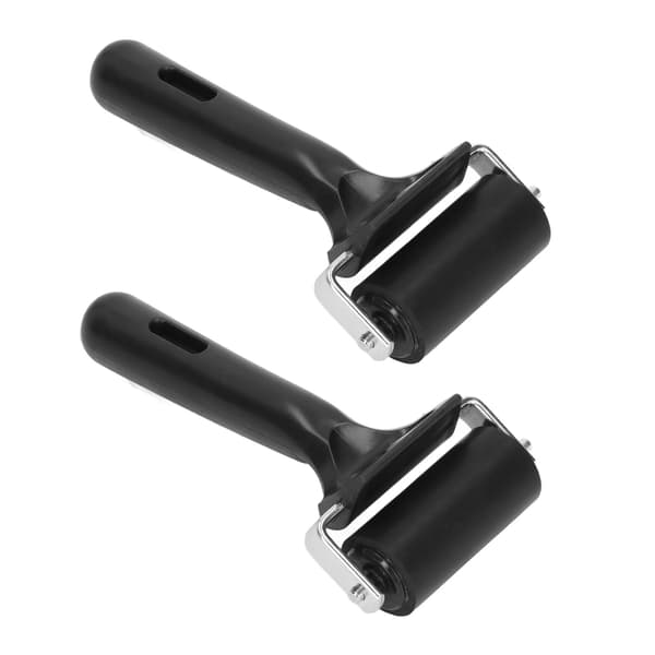 2-pack Brayer Roller 6 cm gummifärgrulle för tryck, målning, stämpling och hantverk