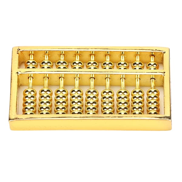 Mini Messing Abacus 9 Stænger Kinesisk Tællelommeregner til Børn Voksne Samlerobjekt 1,5 tommer