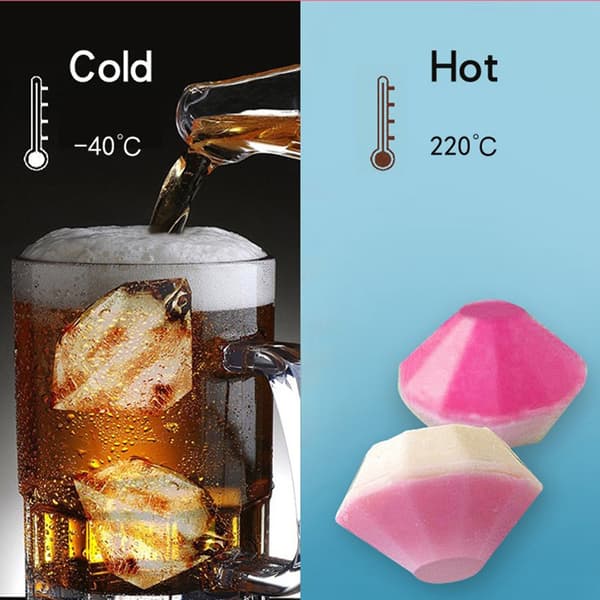 4-rums DIY Diamantformet Isbakke Kage Isfremstillingsform (Sort)