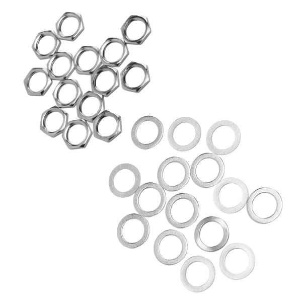 G3/8 invändig gänga muttrar metallbricka kit instrumentjackfästen för elgitarr bas silver