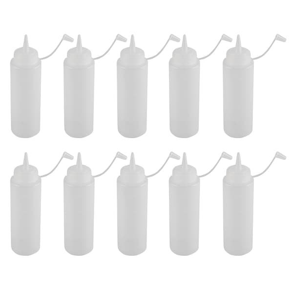240 ml 10 stk./sæt plastikkrydderidispenser til sauce, olie, fløde, eddike (hvid)