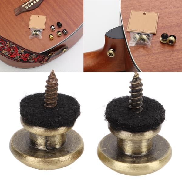 20 st bronsmetall gitarrremstiftlåssats med skruvar brickor för gitarrer ukulele bas