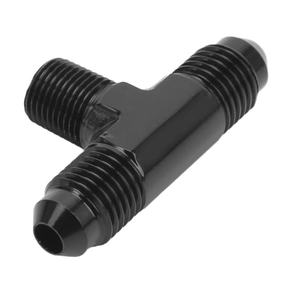 3-vejs AN4 til 1/8 NPT T-adapterfitting, sort anodiseret aluminiumslegeringsforbindelse