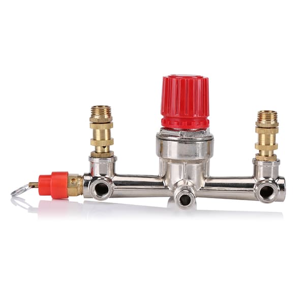 Luftkompressor Tryckkontrollbrytare Ventil Regulator 90-120 PSI med Dubbla Mätare
